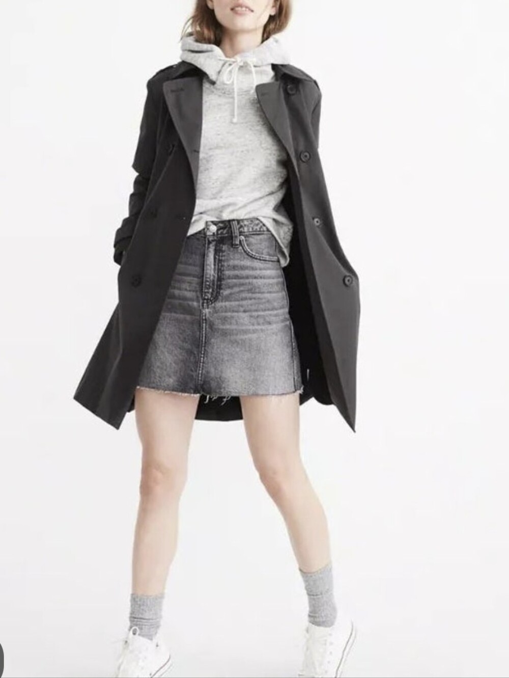 Abercrombie & Fitch Black trench coat